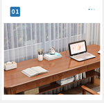 Stylish Brown Natural Wood Table with White Rubber Wood Particle Board fl-247