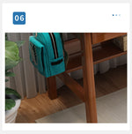 Stylish Brown Natural Wood Table with White Rubber Wood Particle Board fl-247