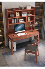 Sleek Modern Desk - Natural Brown Wooden Finish with Black & White Accents fl-253