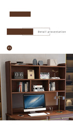 Sleek Modern Desk - Natural Brown Wooden Finish with Black & White Accents fl-253