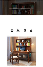 Stylish Multi-Color Home Office Desk - Natural Wood, White, Blue, Pink - Durable Rubber Wood and Particle Board fl-258