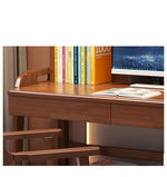 Stylish Multi-Color Home Office Desk - Natural Wood, White, Blue, Pink - Durable Rubber Wood and Particle Board fl-258