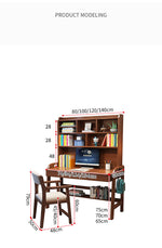 Stylish Multi-Color Home Office Desk - Natural Wood, White, Blue, Pink - Durable Rubber Wood and Particle Board fl-258