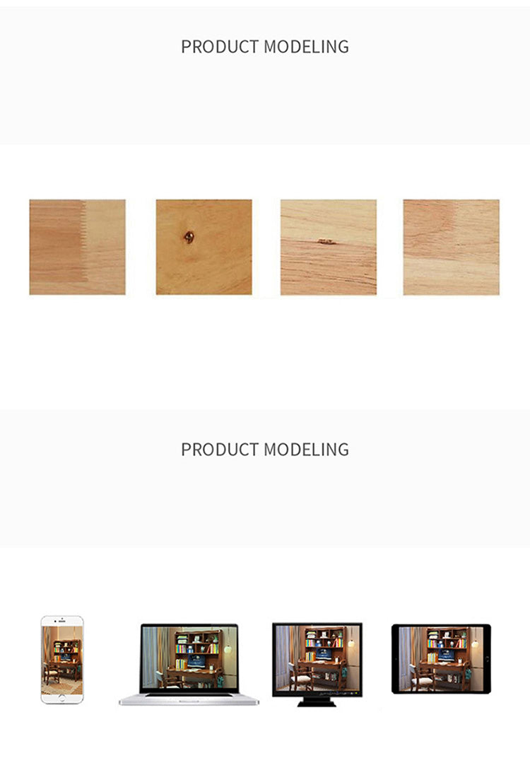 Stylish Multi-Color Home Office Desk - Natural Wood, White, Blue, Pink - Durable Rubber Wood and Particle Board fl-258