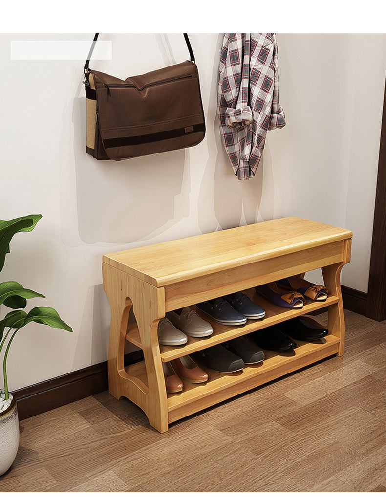 Elegant Rubber Wood Stool – Premium Brown & White Finish for Stylish Home Decor fl-259