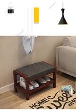 Elegant Brown Rubber Wood Stool with White PU Leather Seat and Particle Board Frame fl-260