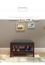 Elegant Brown Rubber Wood Stool with White PU Leather Seat and Particle Board Frame fl-260