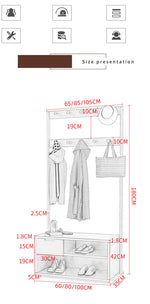 Stylish Multi-functional Coat Hanger in Elegant Natural Wood and Glass Finish fl-264