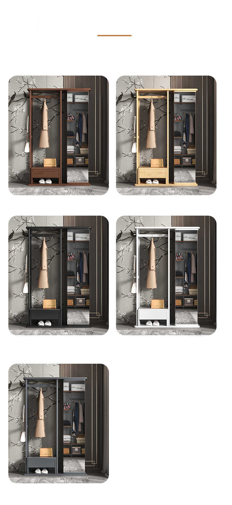 Elegant Multi-Color Wooden Coat Hanger - Natural, Brown, White, Black, Gray fl-265