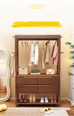 Stylish Multi-Color Coat Hanger - Brown, White & Gray - Durable Rubber Wood & Particle Board fl-268