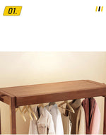 Stylish Multi-Color Coat Hanger - Brown, White & Gray - Durable Rubber Wood & Particle Board fl-268