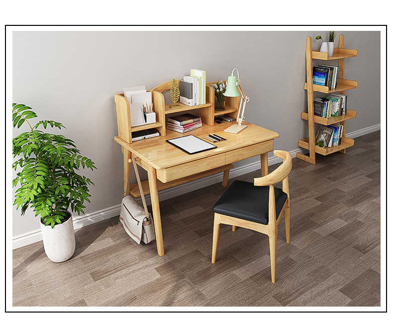 Elegant Rubber Wood Upholstered Chair in Natural Brown and White PU Leather fl-271