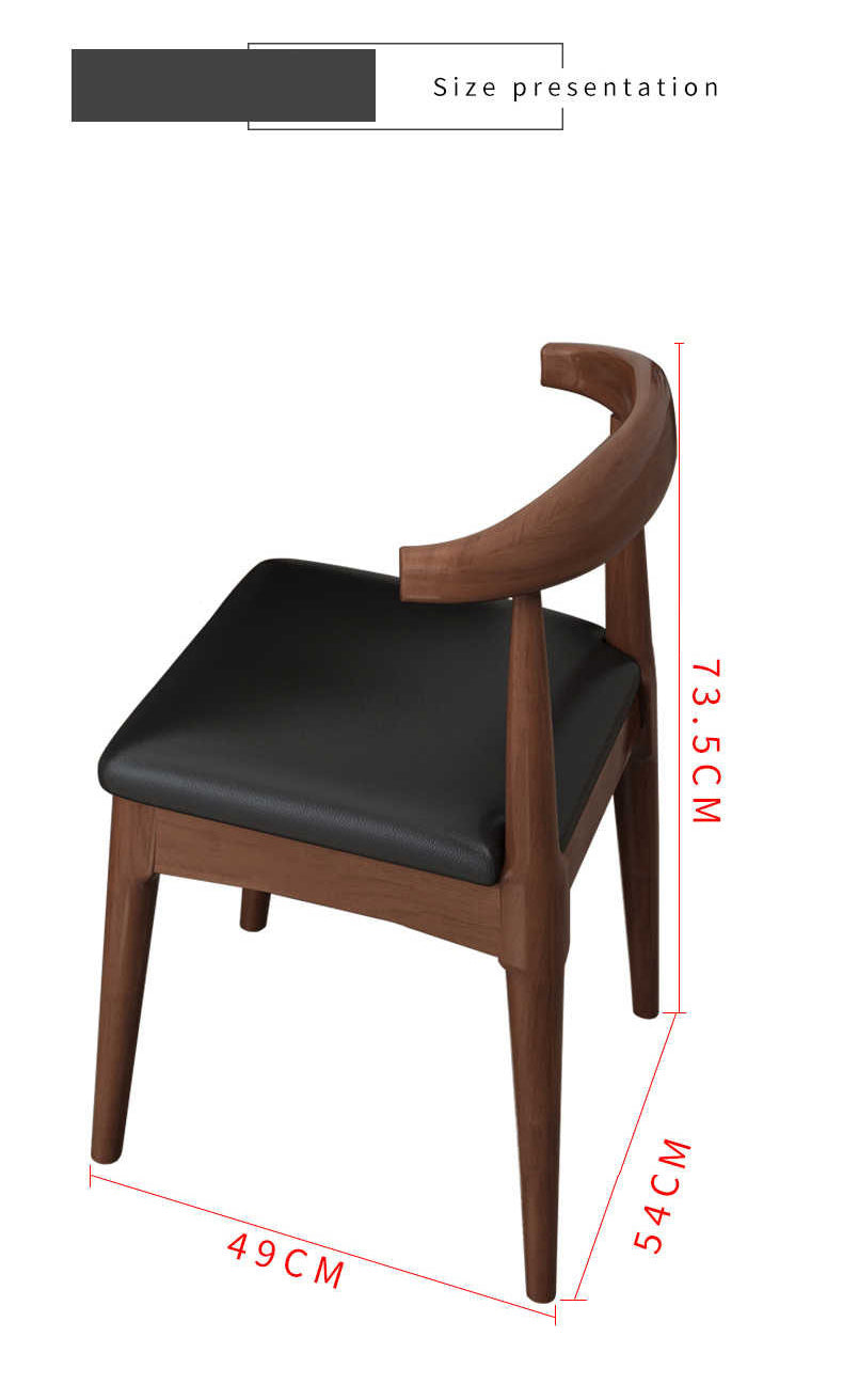Elegant Rubber Wood Upholstered Chair in Natural Brown and White PU Leather fl-271