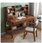 Stylish Rubber Wood Chair in Natural Brown with Cotton-Ramie Cushion – Available in White, Blue, and Pink fl-272