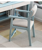 Stylish Rubber Wood Chair in Natural Brown with Cotton-Ramie Cushion – Available in White, Blue, and Pink fl-272