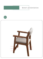 Stylish Rubber Wood Chair in Natural Brown with Cotton-Ramie Cushion – Available in White, Blue, and Pink fl-272