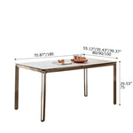 Modern Sintered Stone Glass & Stainless Steel Table – Luxury Design for Your Home fld-2748