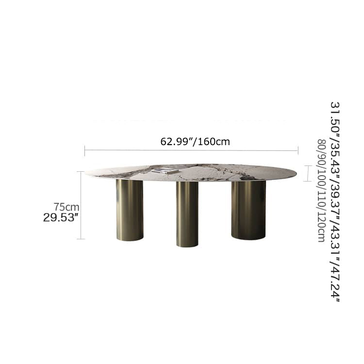 Elegant Sintered Stone Table with Stainless Steel Frame – Durable & Modern Design fld-2749