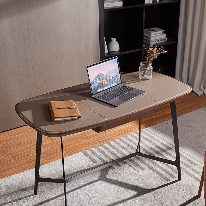 Stylish Stainless Steel Table with Faux Leather Finish - Modern Design & Durable Craftsmanship fld-2751