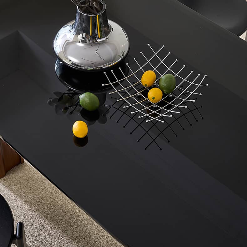 Elegant Oak Wood and Tempered Glass Table - Solid Wood Design fld-2755