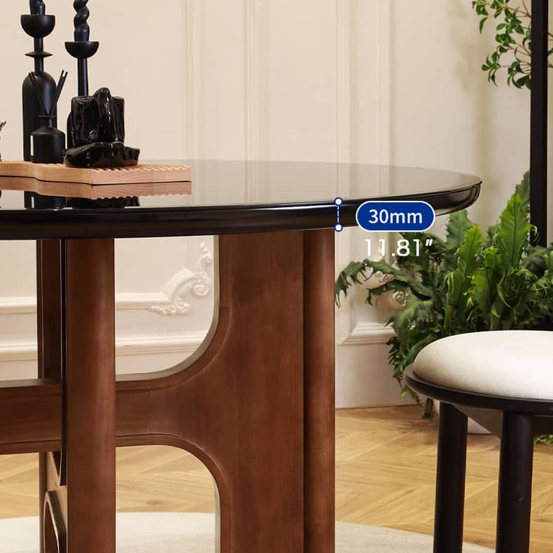 Elegant Oak Wood Coffee Table with Tempered Glass Top and Ash Wood Accents fld-2758