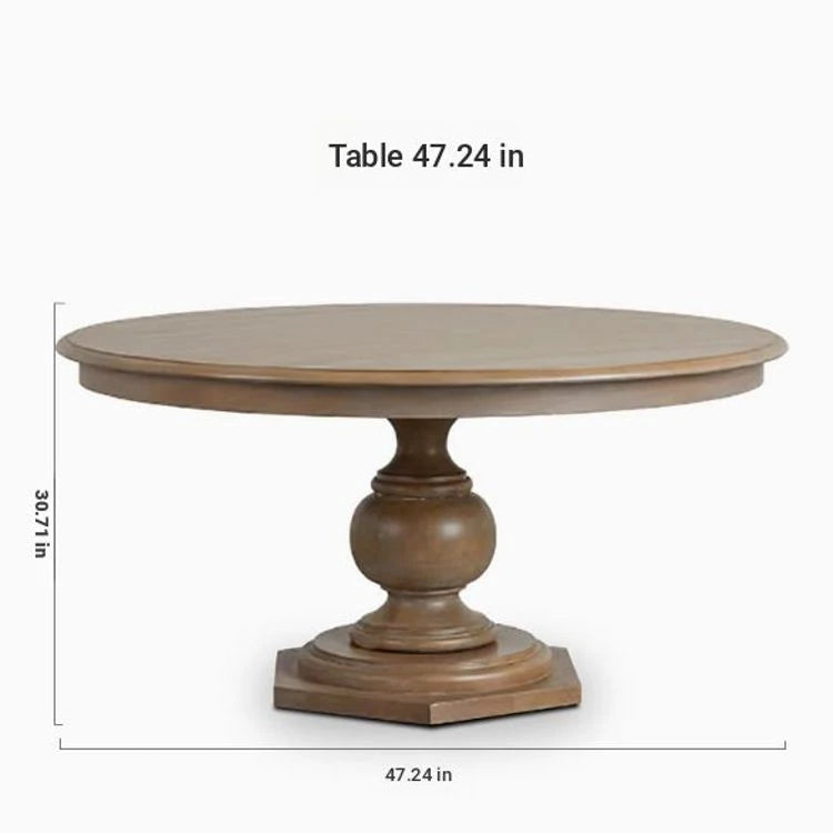 Elegant Round Oak Multi-Layer Board Dining Table with Upholstered Chairs - Perfect for Modern Homes fljgj-2110