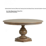 Elegant Round Oak Multi-Layer Board Dining Table with Upholstered Chairs - Perfect for Modern Homes fljgj-2110