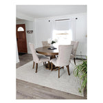 Elegant Round Oak Multi-Layer Board Dining Table with Upholstered Chairs - Perfect for Modern Homes fljgj-2110