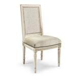 Elegant Oak Chair with Cotton-Ramie Upholstery and Rattan Weaving for Chic Dining Spaces fljgj-2113