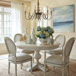 Elegant Oak Chair with Cotton-Ramie Upholstery and Rattan Weaving for Chic Dining Spaces fljgj-2113
