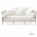 Distressed Cotton Linen Pull-Out Sofa Bed, American Country French Style 1/2/3-Seater Couch with Solid Wood Frame fljgj-2115