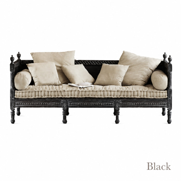 Distressed Cotton Linen Pull-Out Sofa Bed, American Country French Style 1/2/3-Seater Couch with Solid Wood Frame fljgj-2115