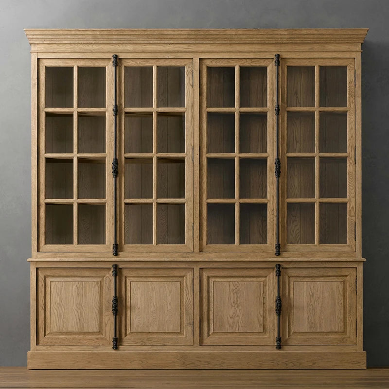 Elegant Oak Multi-Layer Board Glass Cabinet - Stylish Storage Solution for Your Home fljgj-2116