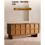 Stylish Oak Multi-Layer Board Cabinet with Unique Circular Design - Perfect for Modern Home Décor and Entertainment Storage fljgj-2120