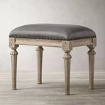 Elegant Oak Stool with PU Leather Upholstery - Versatile Multi-layer Design for Stylish Seating fljgj-2123