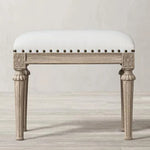 Elegant Oak Stool with PU Leather Upholstery - Versatile Multi-layer Design for Stylish Seating fljgj-2123