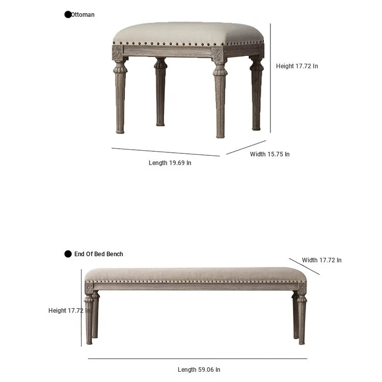 Elegant Oak Stool with PU Leather Upholstery - Versatile Multi-layer Design for Stylish Seating fljgj-2123