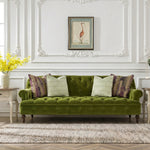 Green Velvet Sofa Set, American Country Vintage 2/3-Seater Couch for Living Room fljgj-2124
