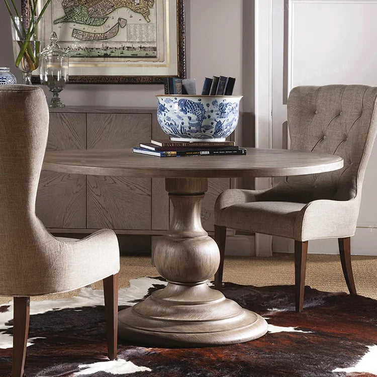 Elegant Oak Multi-layer Round Dining Table - Timeless Design for Modern Homes fljgj-2125