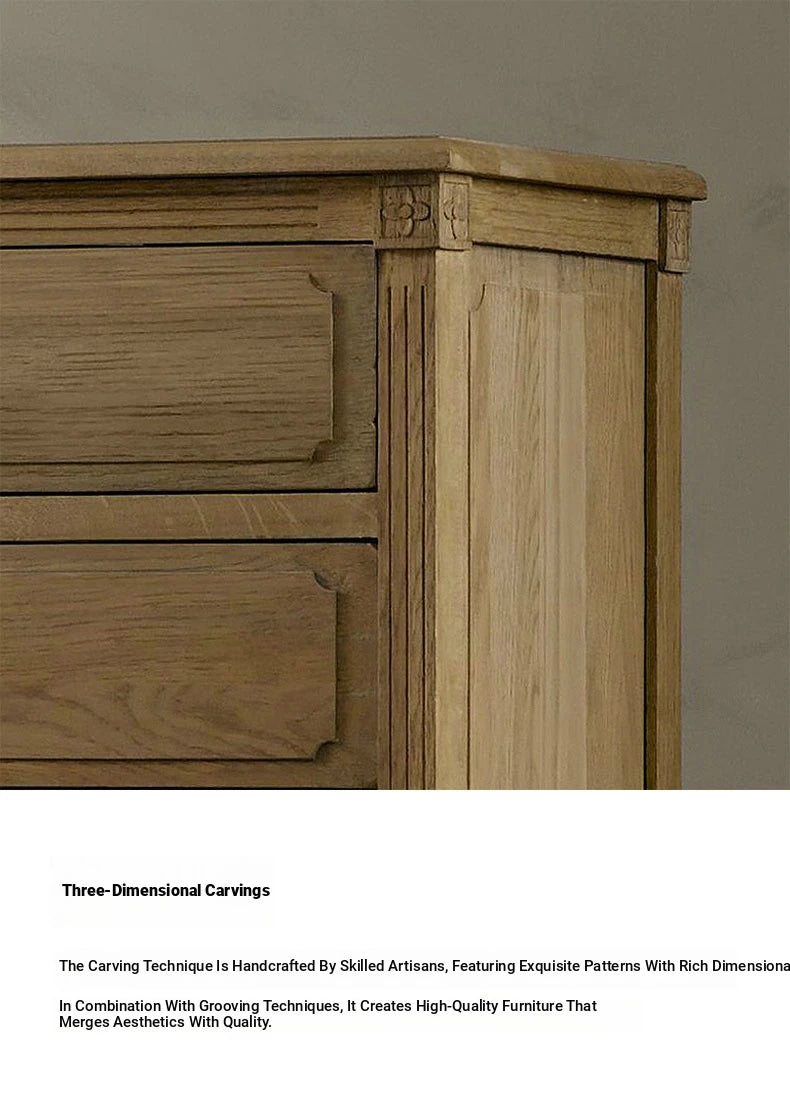 Elegant Oak Stainless Cabinet with Three Drawers – Modern Storage Solution for Any Room fljgj-2132