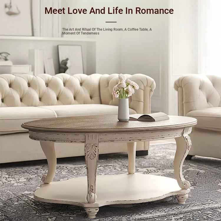 Elegant Oak Multi-Layer Board Tea Table with Decorative Legs – Perfect for Living Room Décor fljgj-2135