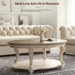 Elegant Oak Multi-Layer Board Coffee Table with Decorative Legs – Perfect for Living Room Style fljgj-2136