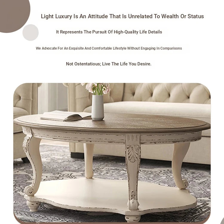 Elegant Oak Multi-Layer Board Coffee Table with Decorative Legs – Perfect for Living Room Style fljgj-2136