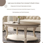 Elegant Oak Multi-Layer Board Coffee Table with Decorative Legs – Perfect for Living Room Style fljgj-2136