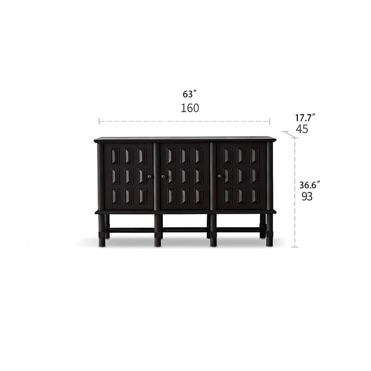 Stylish Oak Multi-Layer Board Cabinet with Unique Patterned Doors – Perfect Storage Solution for Modern Homes! fljgj-2139
