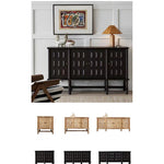 Stylish Oak Multi-Layer Board Cabinet with Unique Patterned Doors – Perfect Storage Solution for Modern Homes! fljgj-2139