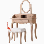 Elegant Oak Makeup Table with Multi-Layer Board and Glass Mirror – Perfect for Your Vanity Space fljgj-2141