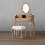Elegant Oak Makeup Table with Multi-Layer Board and Glass Mirror – Perfect for Your Vanity Space fljgj-2141