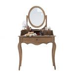 Elegant Oak Makeup Table with Multi-Layer Board and Glass Mirror – Perfect for Your Vanity Space fljgj-2141