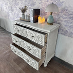 Elegant Oak Multi-Layer Board Cabinet with Intricate Carvings | Chic Storage Solution for Any Room fljgj-2142